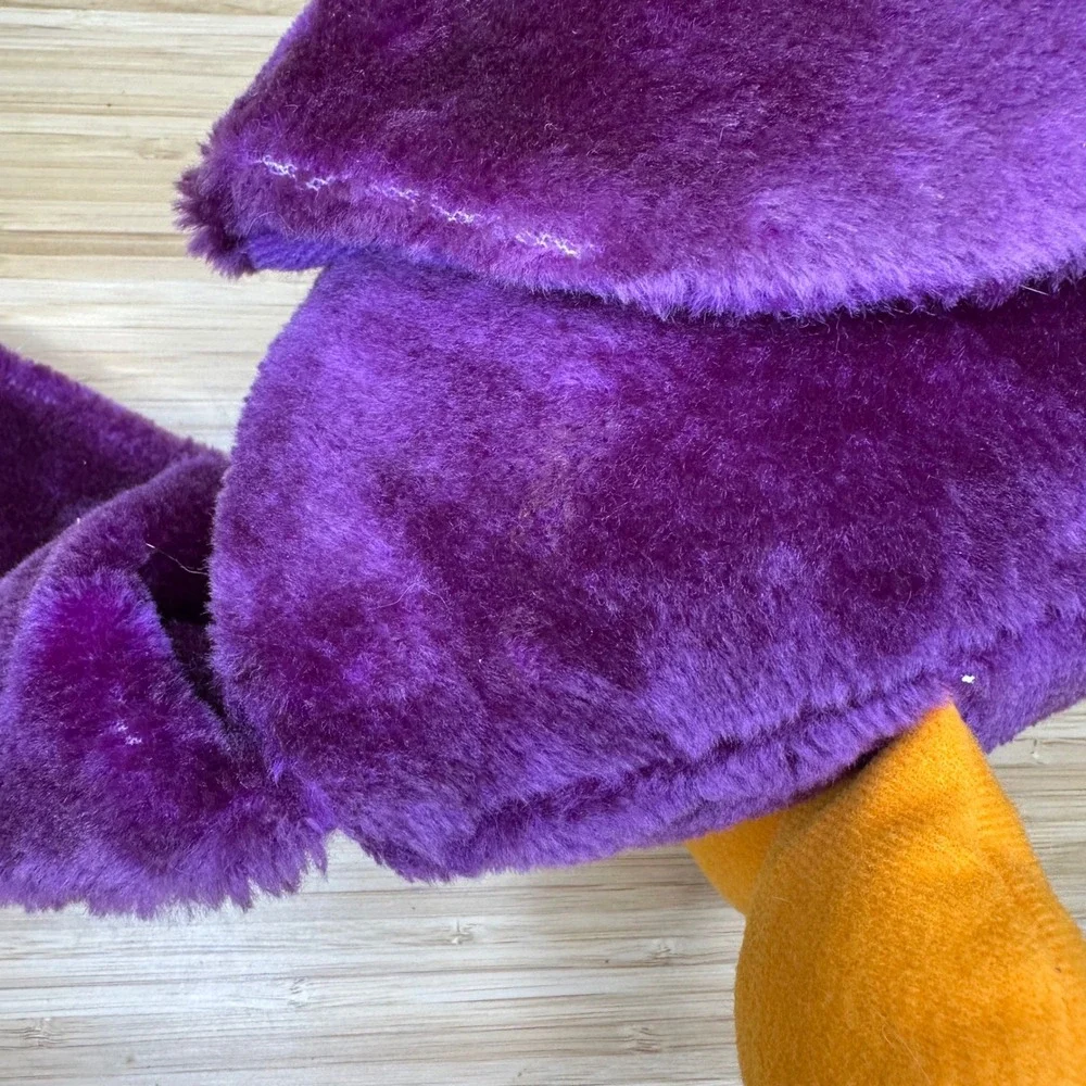 Vintage 80s ACME Big Toucan Plush Stuffed Animal Purple Colorful Tiki 17